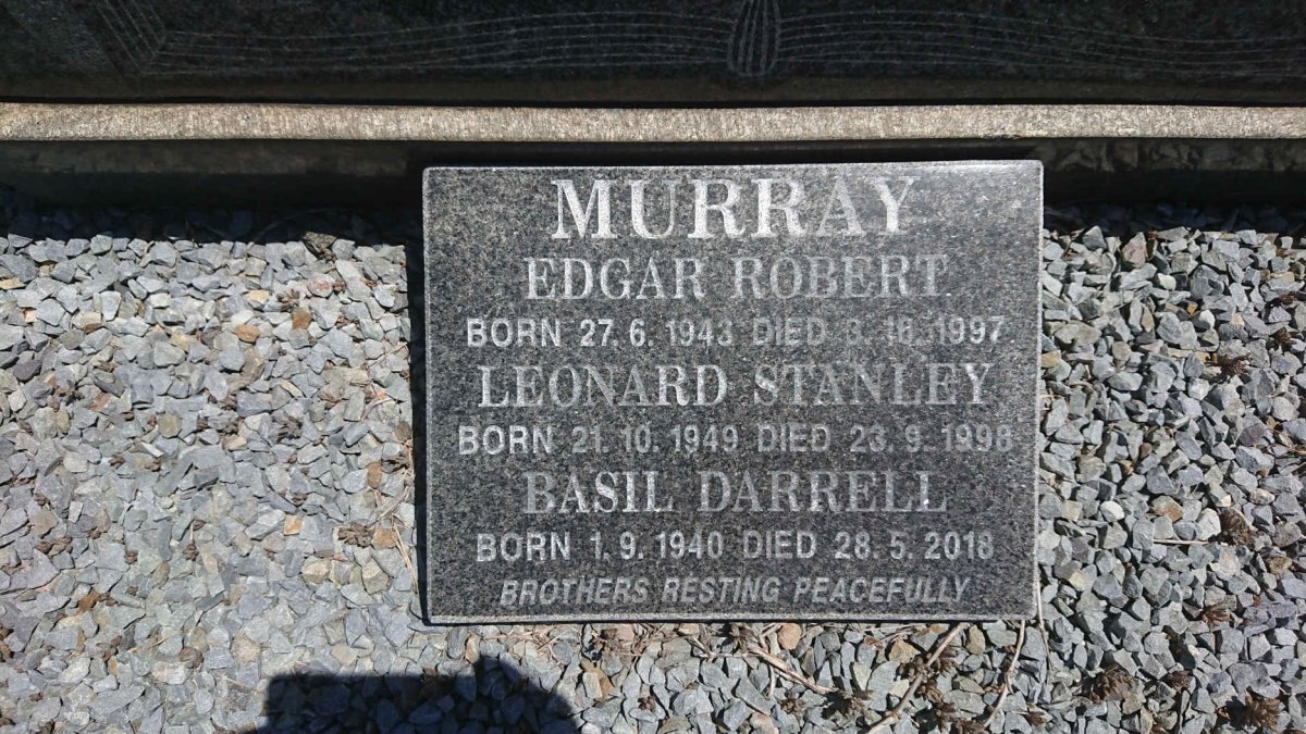 MURRAY Basil Darrell 1940-2018 :: MURRAY Edgar Robert 1943-1997 :: MURRAY Leonard Stanley 1949-1998