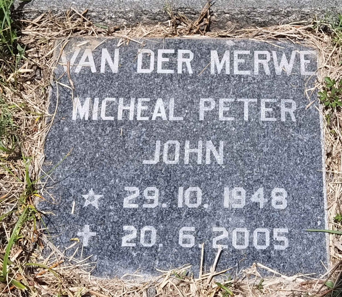 MERWE Micheal Peter John, van der 1948-2005