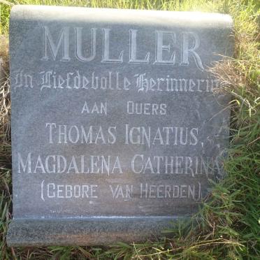MULLER Thomas Ignatius &amp; Magdalena Catherina VAN HEERDEN