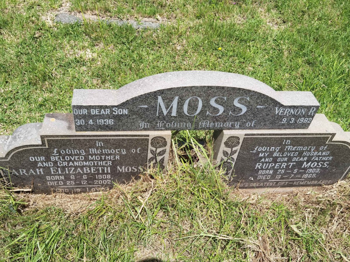 MOSS Rupert 1903-1965 &amp; Sarah Elizabeth 1908-2002 :: MOSS Vernon R. 1936-1982