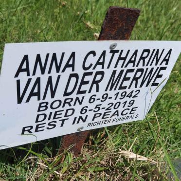 MERWE Anna Catharina, van der 1942-2019