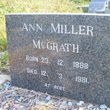 McGRATH Ann Miller 1888-1981
