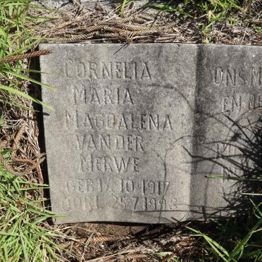 MERWE Cornelia Maria Magdalena, van der 1917-1998