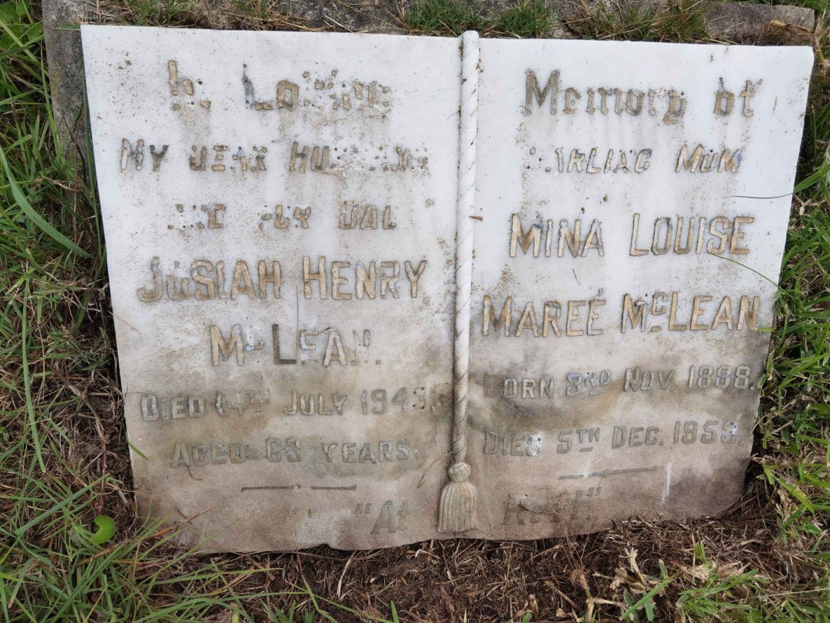 MCLEAN Josiah Henry -1943 &amp; Mina Louise MAREE 1888-1953