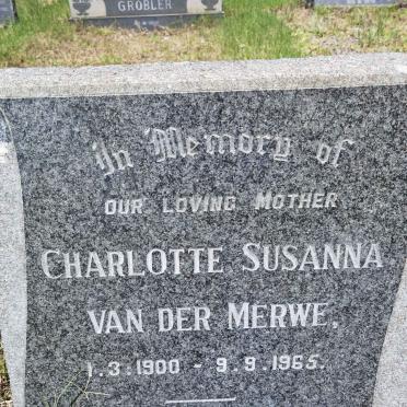 MERWE Charlotte Susanna, van der 1900-1965