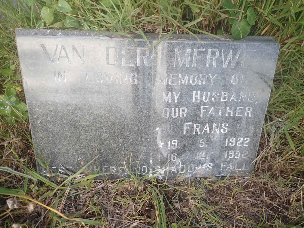 MERWE Frans, van der 1922-1992