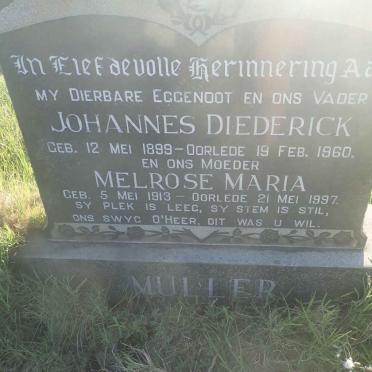 MULLER Johannes Diederick 1899-1960 &amp; Melrose Maria 1913-1997
