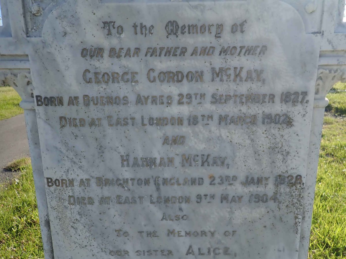 MCKAY George Gordon 1827-1902 &amp; Hannah 1828-1904 :: MCKAY Alice -1935 :: MCKAY Christina 1859-1945 :: MCKAY Ella 1867-1945