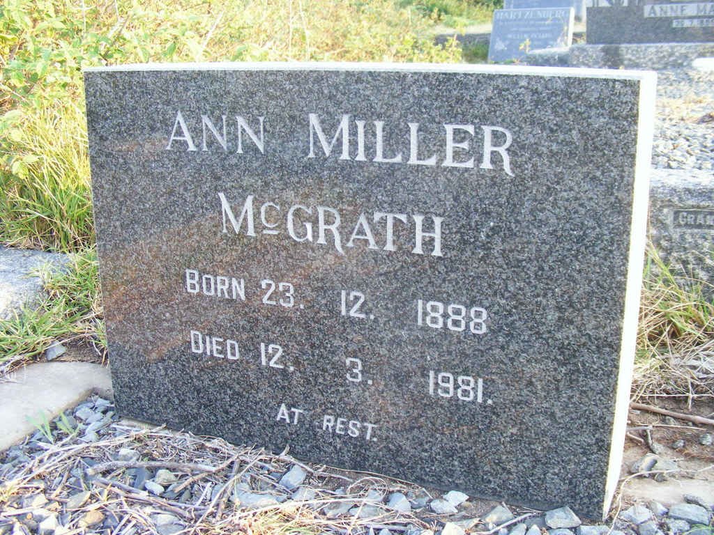 McGRATH Ann Miller 1888-1981