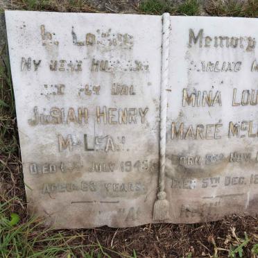 MCLEAN Josiah Henry -1943 &amp; Mina Louise MAREE 1888-1953