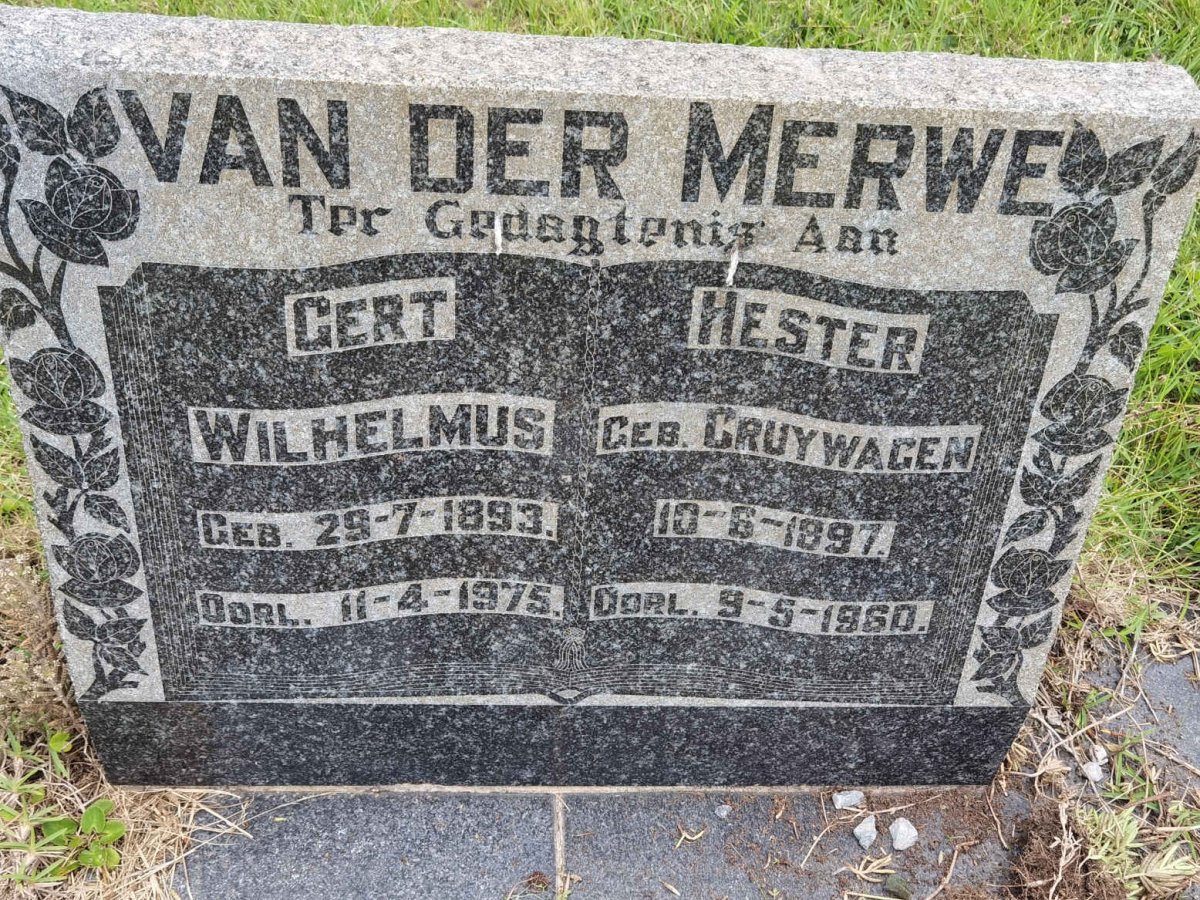 MERWE Gert Wilhelmus, van der 1893-1975 &amp; Hester CRUYWAGEN 1897-1960