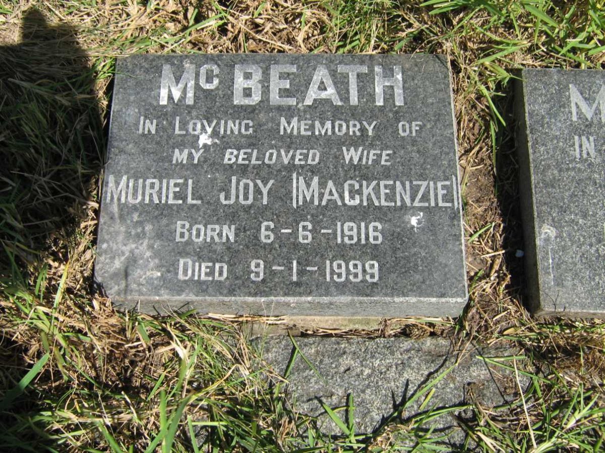 McBEATH Muriel Joy MacKENZIE 1916-1999