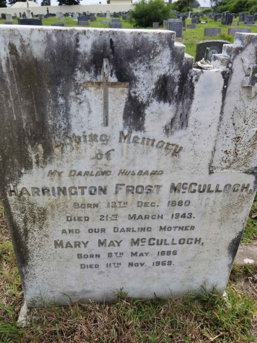MCCULLOCH Harrington Frost 1880-1943 &amp; Mary May 1886-1969