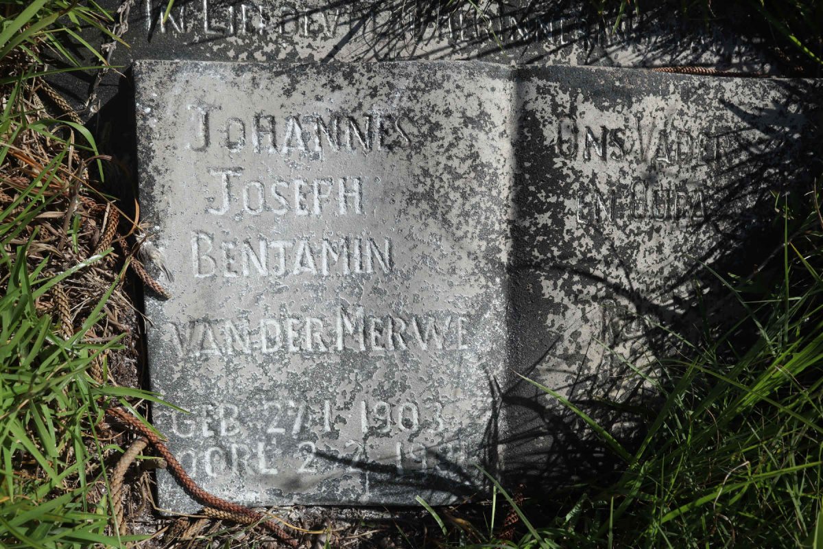 MERWE Johannes Joseph Benjamin, van der 1903-19??
