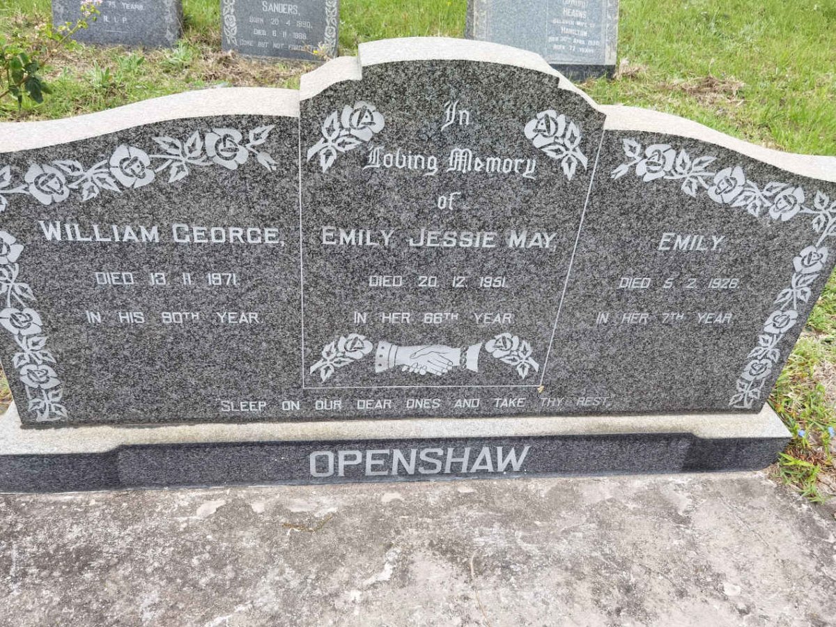 OPENSHAW William George -1971 &amp; Emily Jessie May -1951 :: OPENSHAW Emily -1926