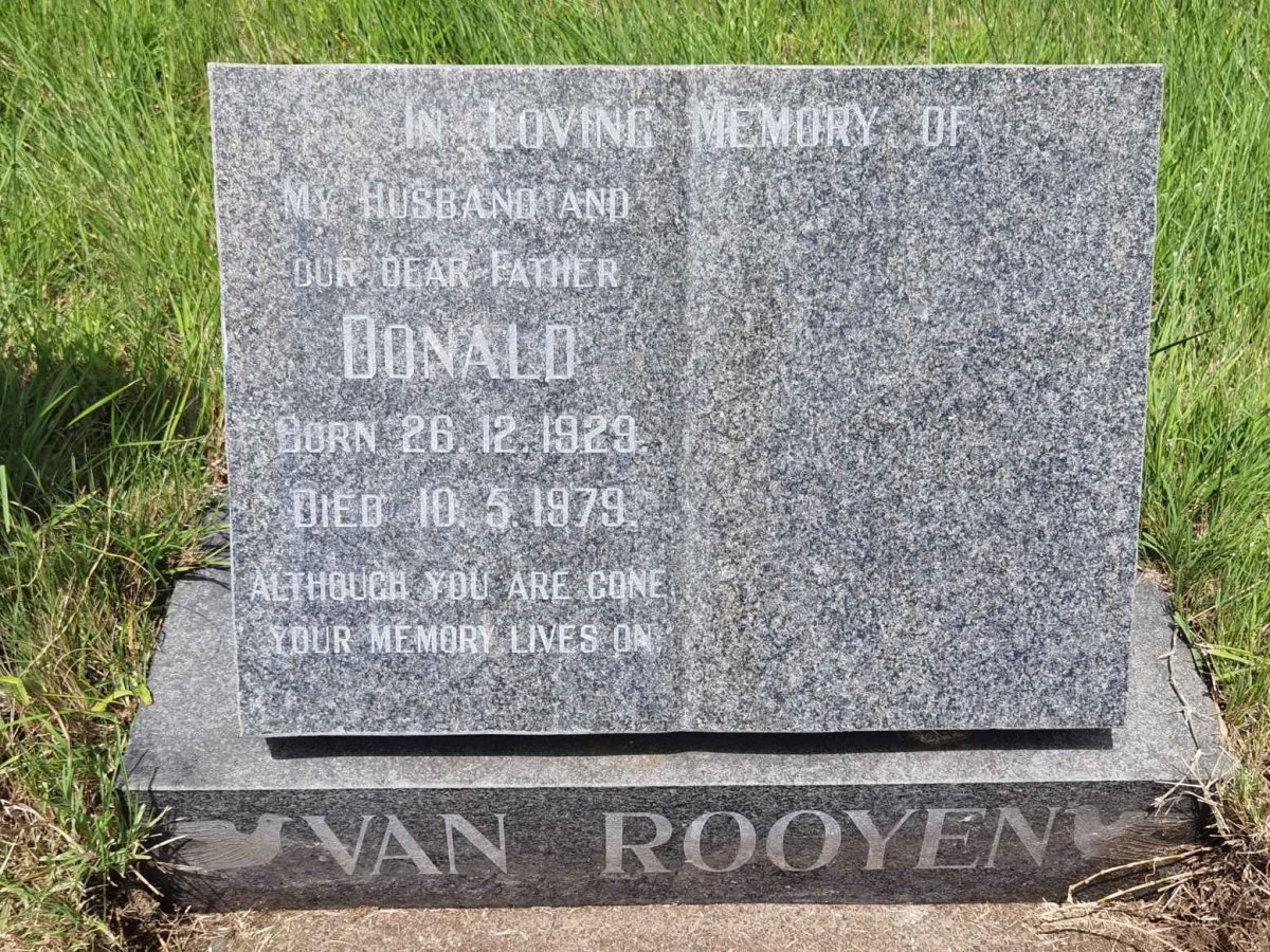ROOYEN Donald, van 1929-1979