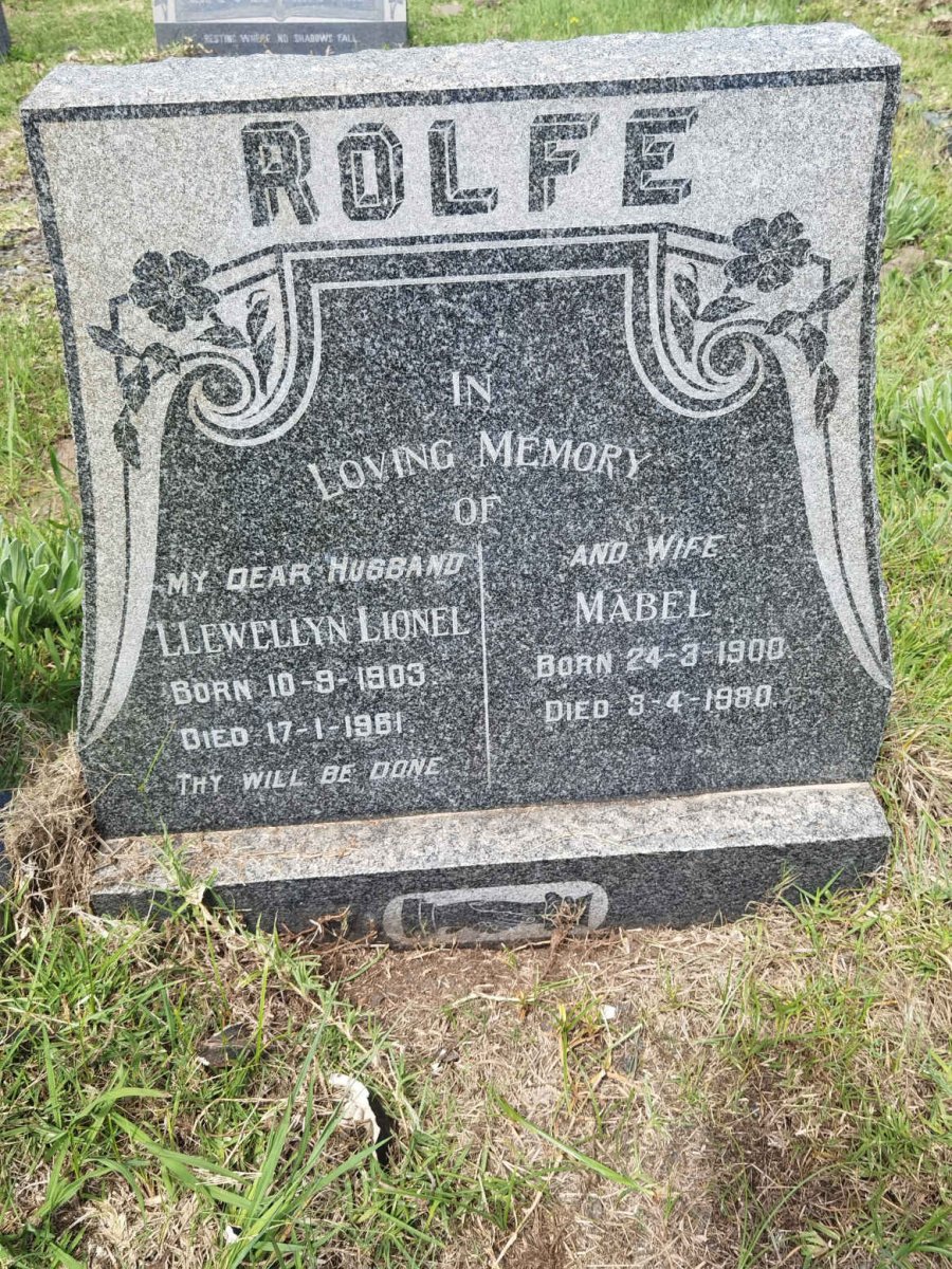 ROLFE Llewellyn Lionel 1903-1961 & Mabel 1900-1980