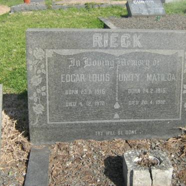 RIECK Edgar Louis 1915-1972 &amp; Unity Matilda 1915-1982