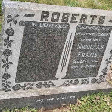 ROBERTS Nicolaas Frans 1916-1960