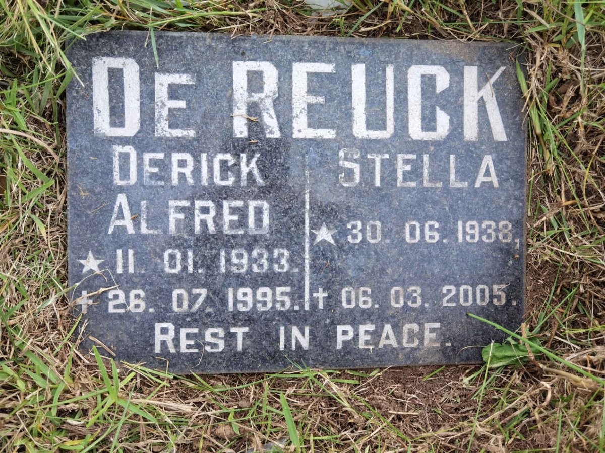 REUCK Derick Alfred, de 1933-1995 &amp; Stella 1938-2005