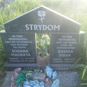 STRYDOM Jeremia Hesiah 1937-2019 &amp; Johanna Magrieta 1938-2003