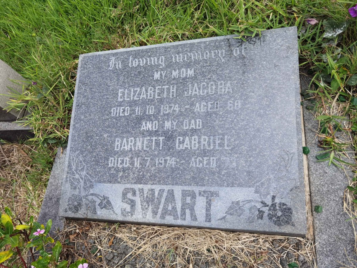 SWART Barnett Gabriel -1974 &amp; Elizabeth Jacoba -1974