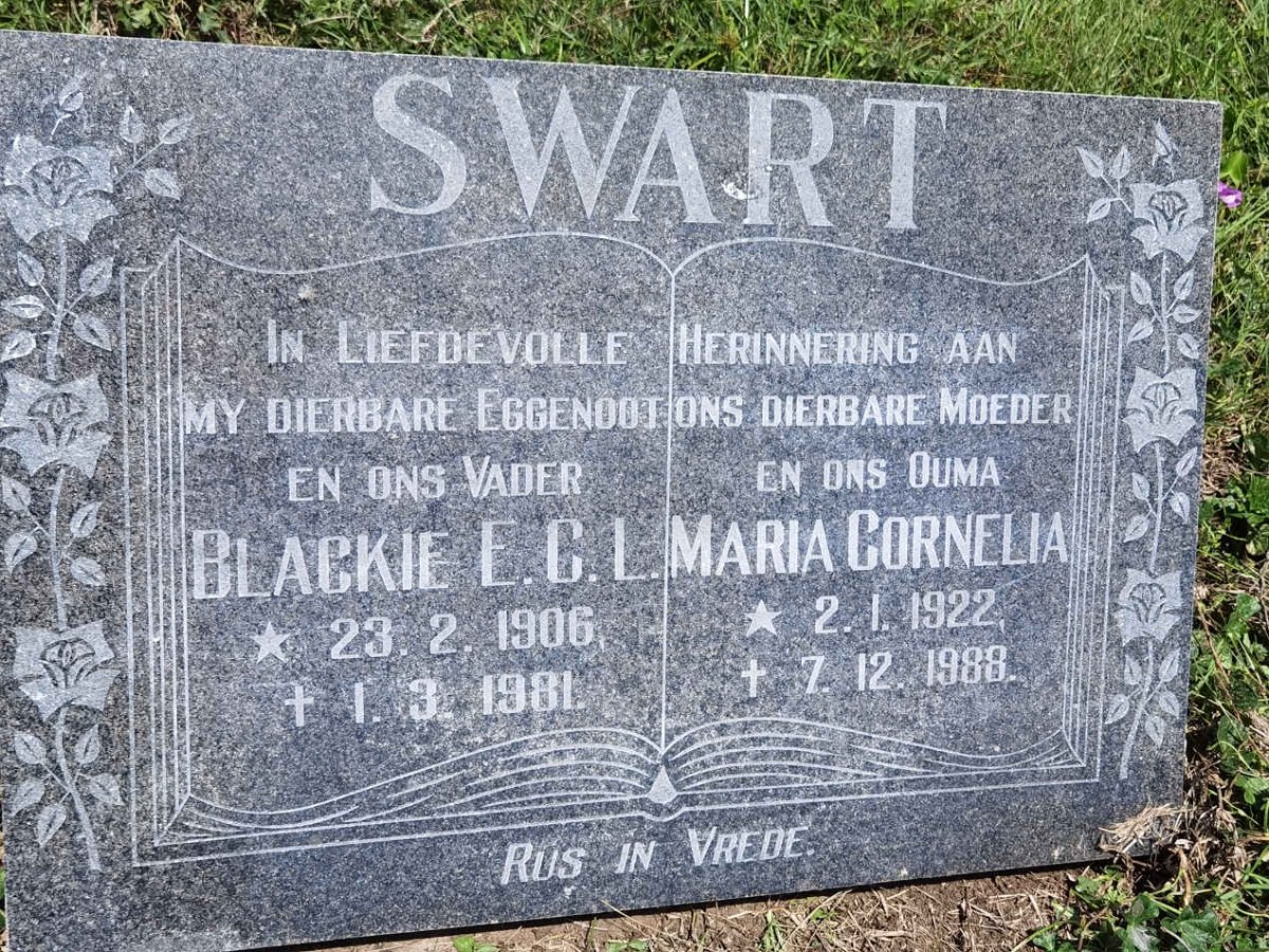 SWART E.C.L. 1906-1981 &amp; Maria Cornelia 1922-1988
