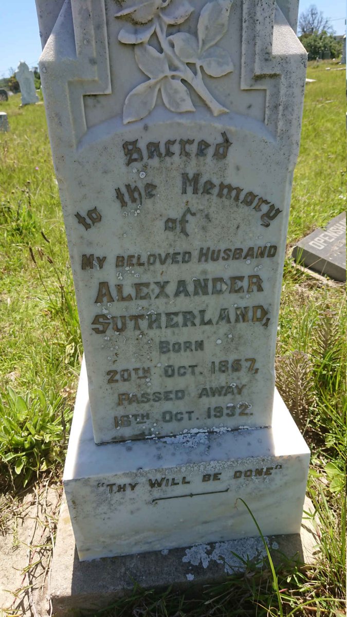 SUTHERLAND Alexander 1857-1932