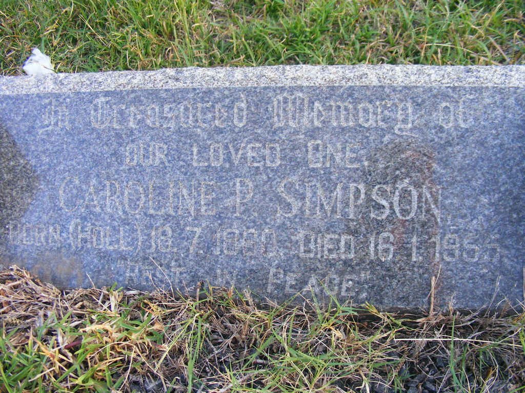 SIMPSON Caroline P. nee HOLL 1860-1955