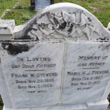 STEVENS Frank W. 1868-1929 &amp; Maria M.J. 1867-1937