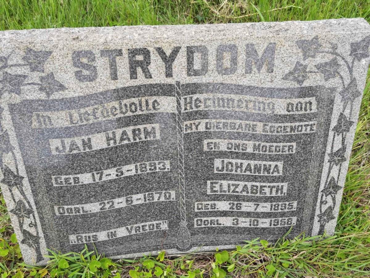 STRYDOM Jan Harm 1893-1970 & Johanna Elizabeth 1895-1958