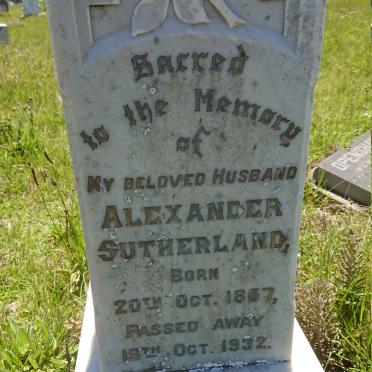 SUTHERLAND Alexander 1857-1932