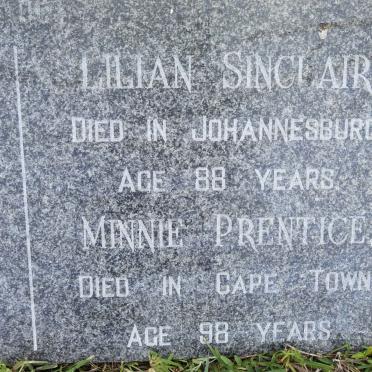 SINCLAIR Lillian :: PRENTICE Minnie