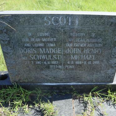 SCOTT John Henry Michael 1914-1969 &amp; Doris Madge SCHWULST 1916-1987