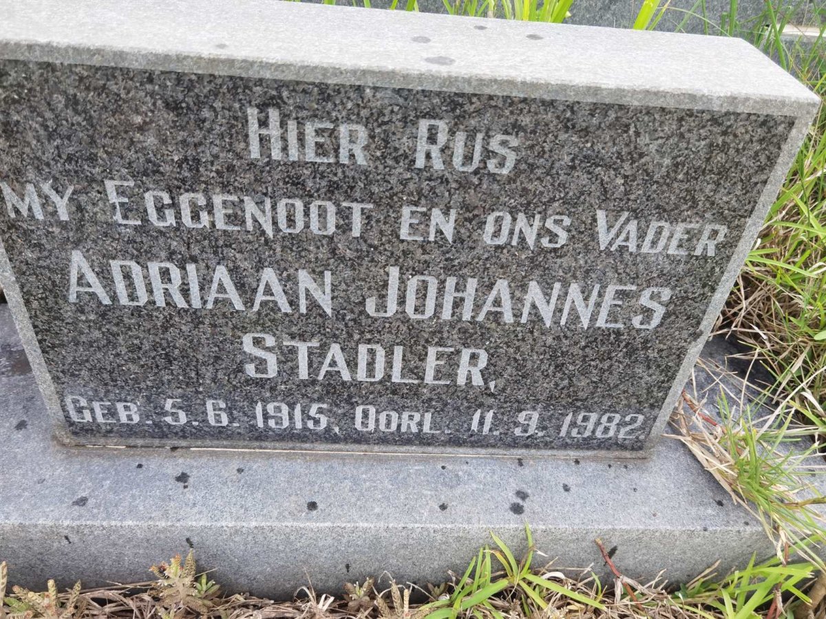 STADLER Adriaan Johannes 1915-1982