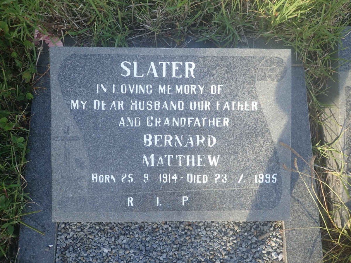 SLATER Bernard Matthew 1914-1995