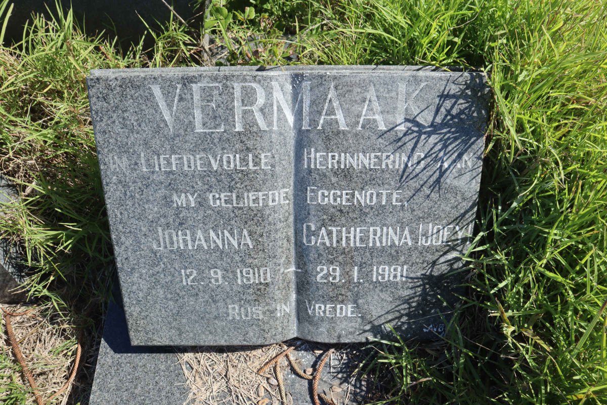 VERMAAK Johanna Catherina 1910-1981