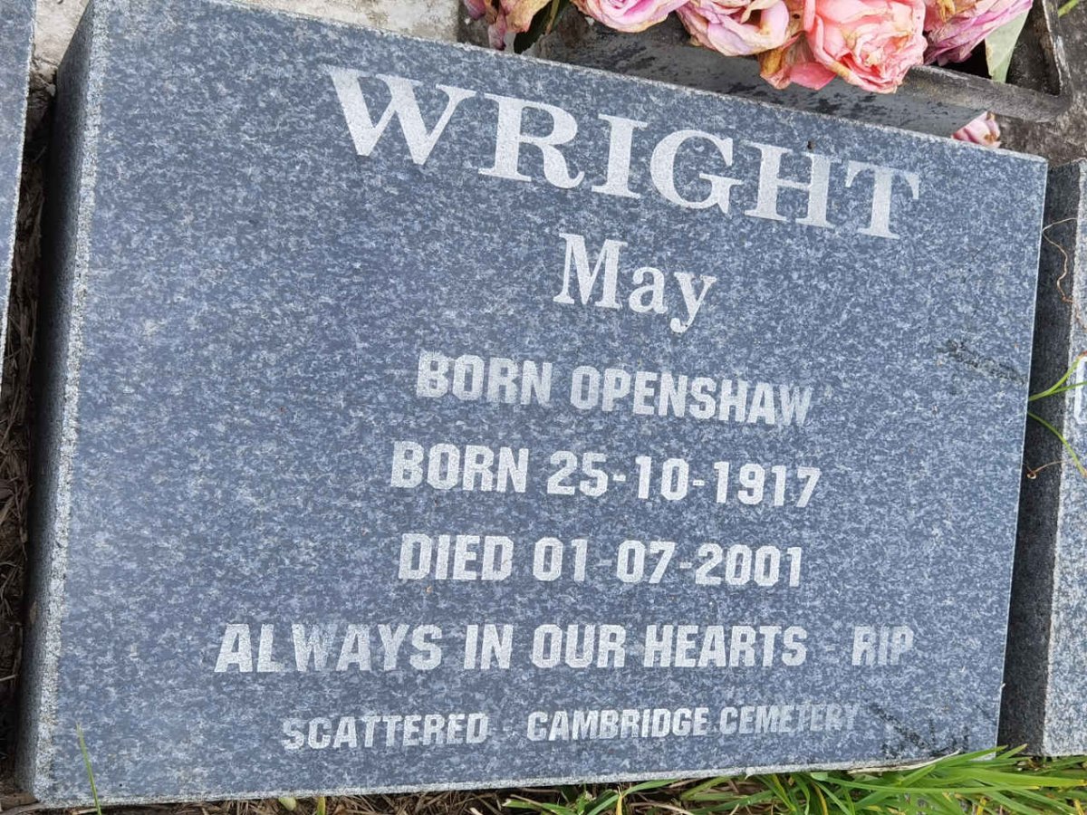 WRIGHT May nee OPENSHAW 1917-2001