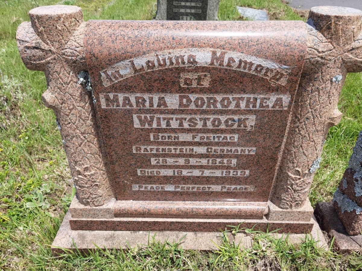 WITTSTOCK Maria Dorothea nee FREITAG 1848-1939