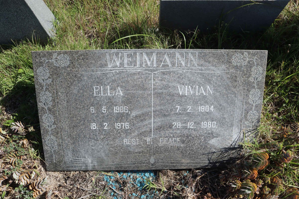 WEIMANN Vivian 1904-1980 :: WEIMANN Ella 1906-1976