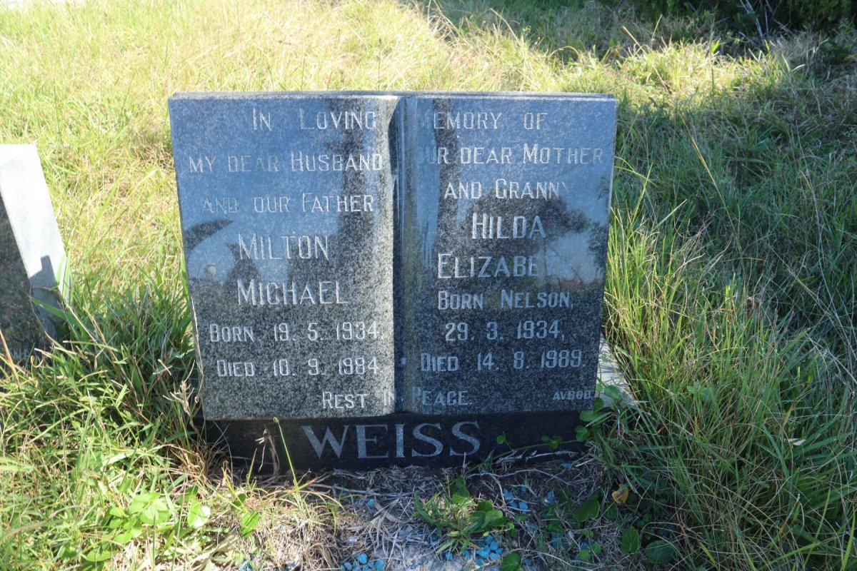 WEISS Milton Michael 1934-1984 &amp; Hilda Elizabeth  NELSON 1934-1989
