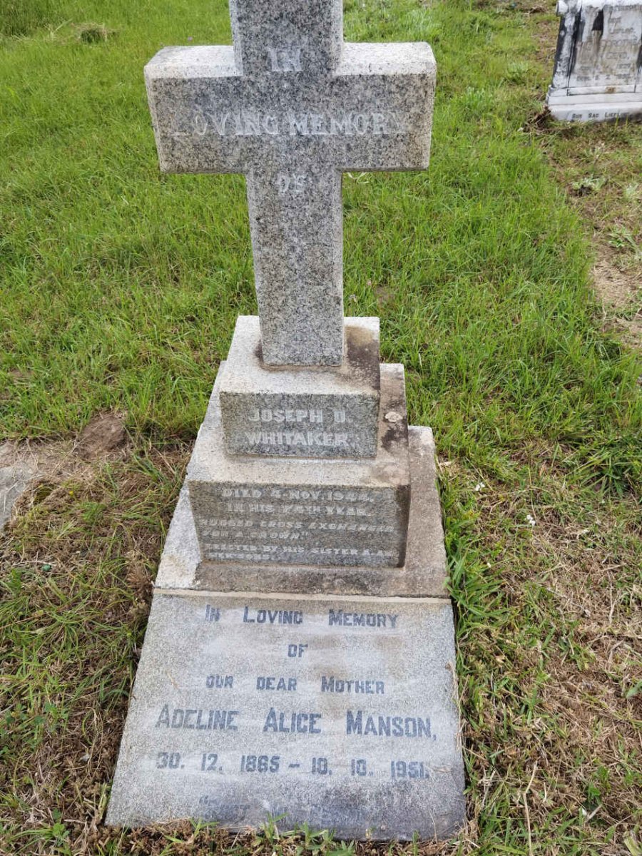 WHITAKER Joseph O.  -1944 :: MANSON Adeline Alice 1865-1951