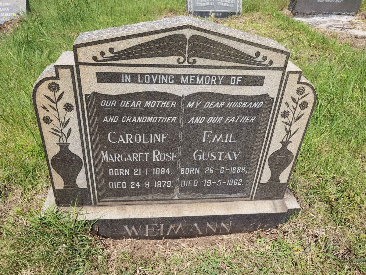 WEIMANN Emil Gustav 1888-1962 & Caroline Margaret Rose 1894-1979