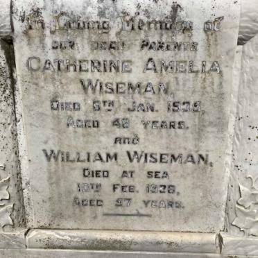 WISEMAN William -1936 &amp; Catherine Amelia JOHNSTONE -1935