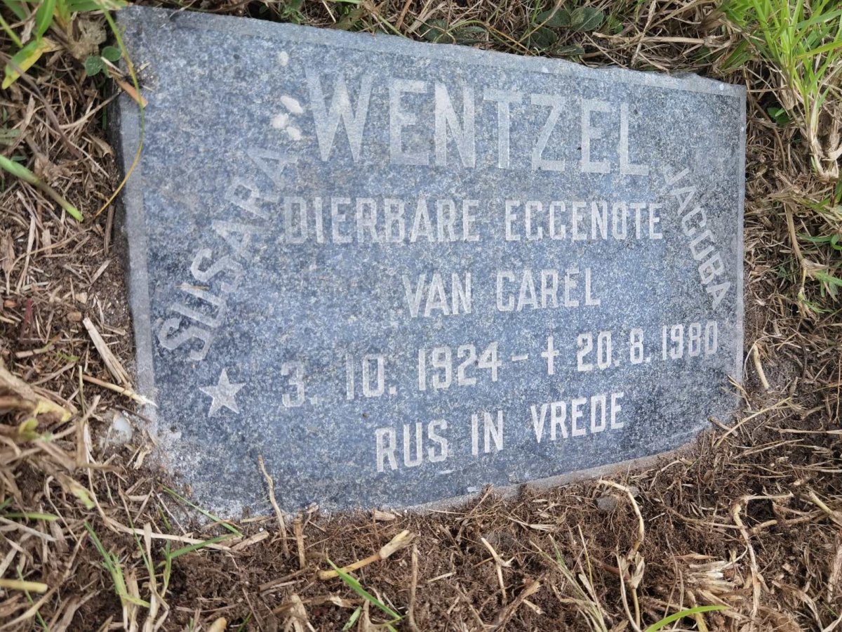 WENTZEL Susara Jacoba 1924-1980