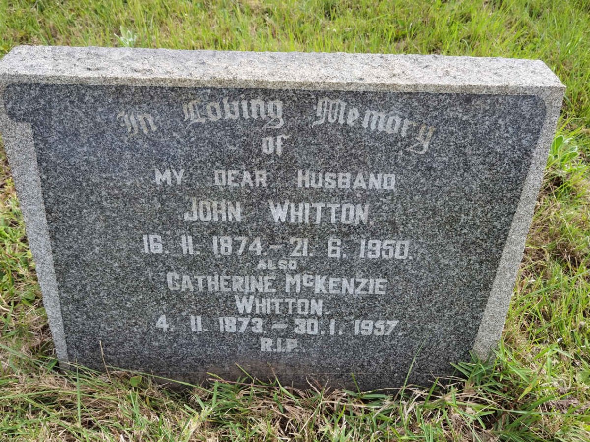 WHITTON John 1874-1950 &amp; Catherine McKenzie 1873-1957