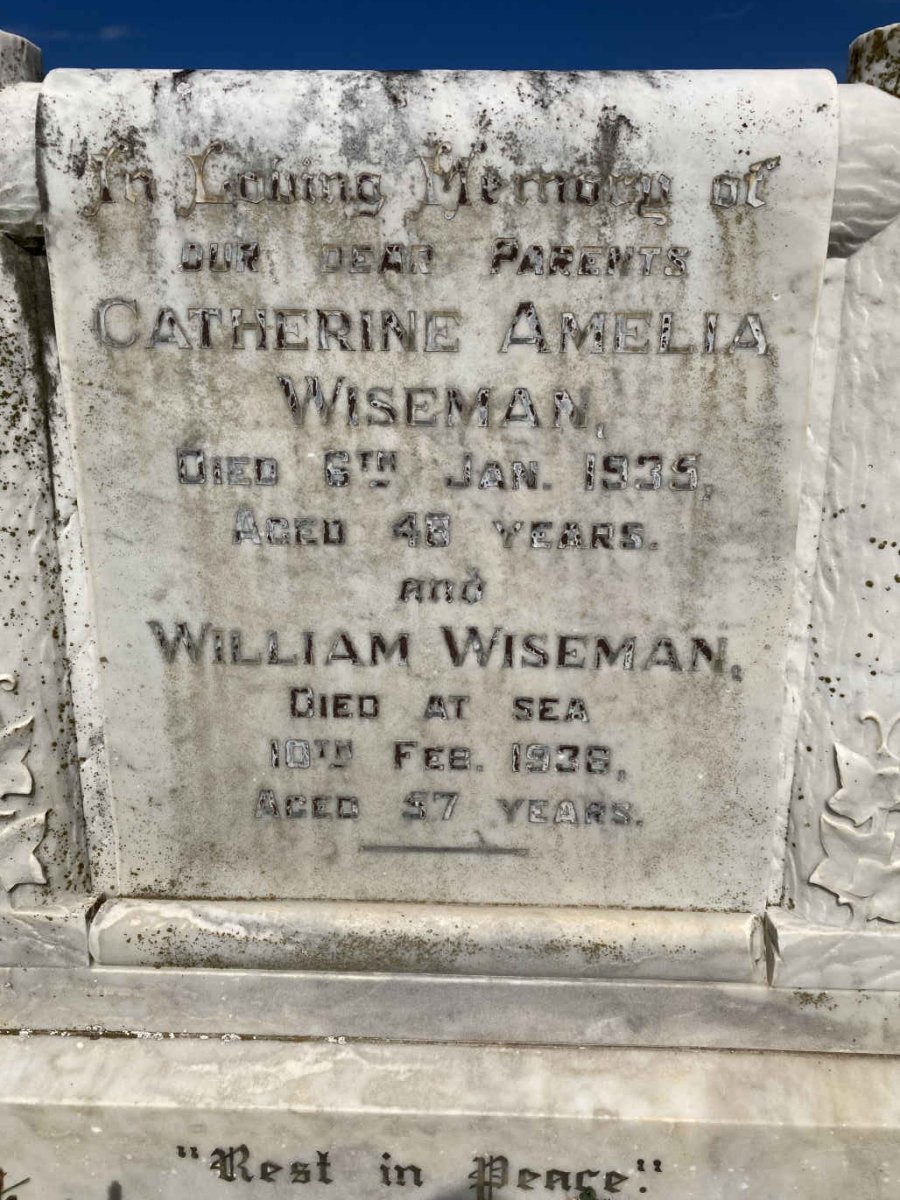 WISEMAN William -1936 &amp; Catherine Amelia JOHNSTONE -1935