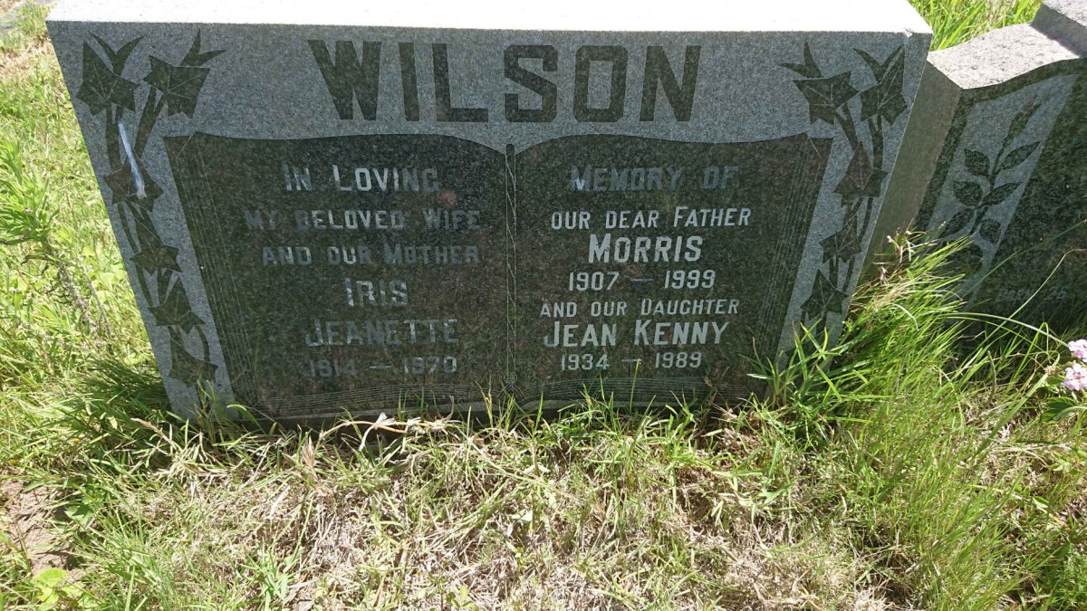 WILSON Morris 1907-1999 &amp; Iris Jeanette 1914-1970 :: WILSON Jean Kenny 1934-1989