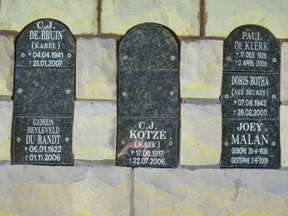 BOTHA :: BEUKES :: DE KLERK :: KOTZE :: MALAN