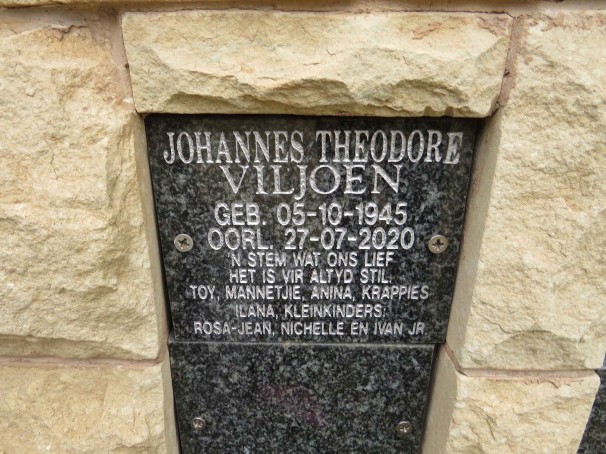 VILJOEN Johannes Theodore 1945-2020
